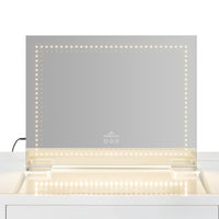 Stage Lite Midi Vanity Mirror- Dotted Front View Warm Light