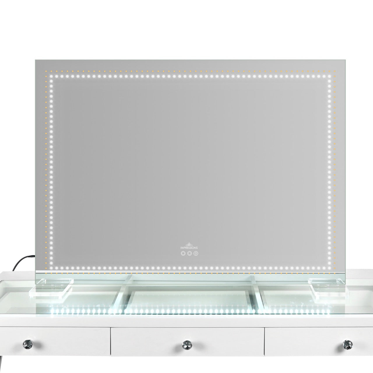 Stage Lite Pro Vanity Mirror- Dotted White- Front View