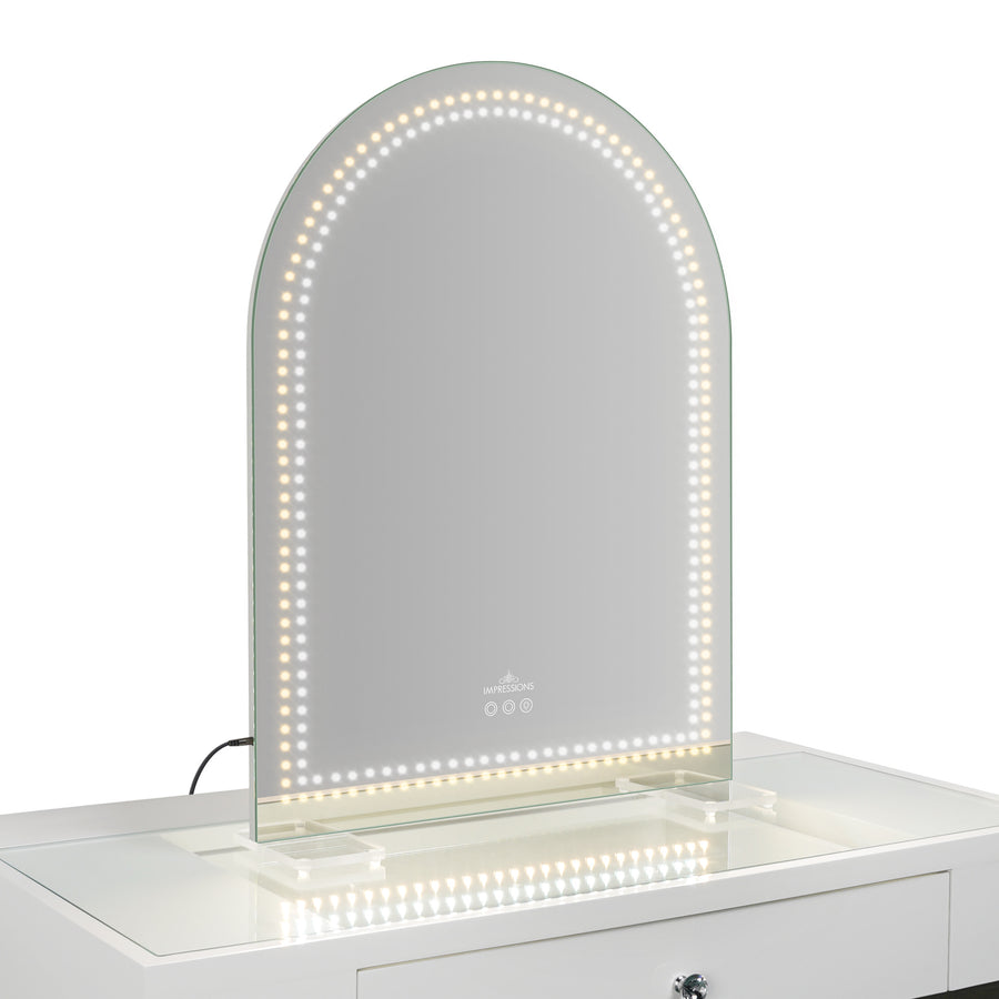 Stage Lite Arch Vanity Mirror- Dotted- 45 degree View