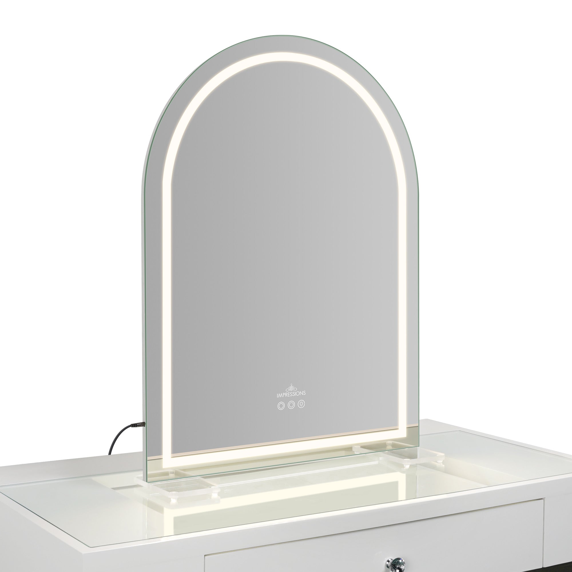 Stage Lite Arch Vanity Mirror- Strip - 45 degree View