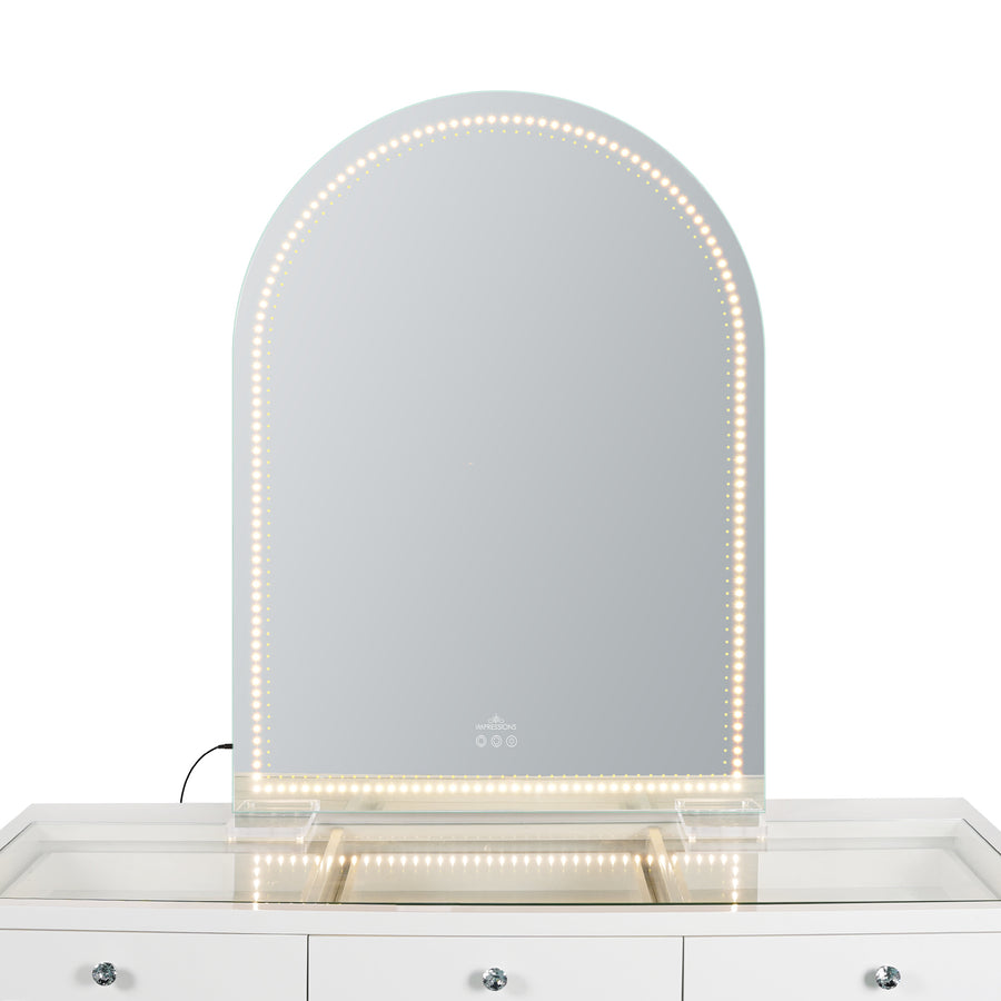 Stage Lite Arch XL Vanity Mirror-Dotted Warm Light- Front View