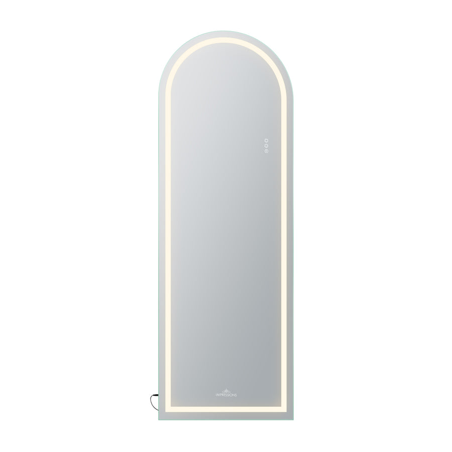 Stage Lite Arch Full Length Vanity Mirror-Strip Warm- Front View