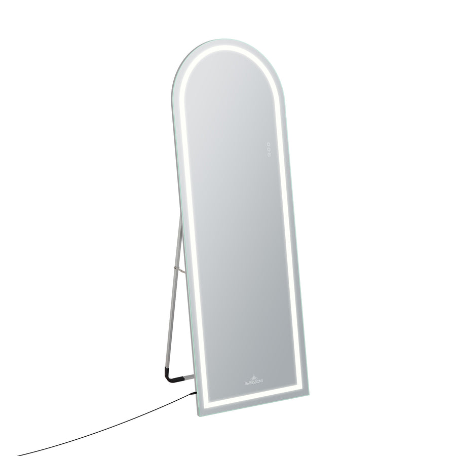 Stage Lite Arch Full Length Vanity Mirror-Strip- 45 View