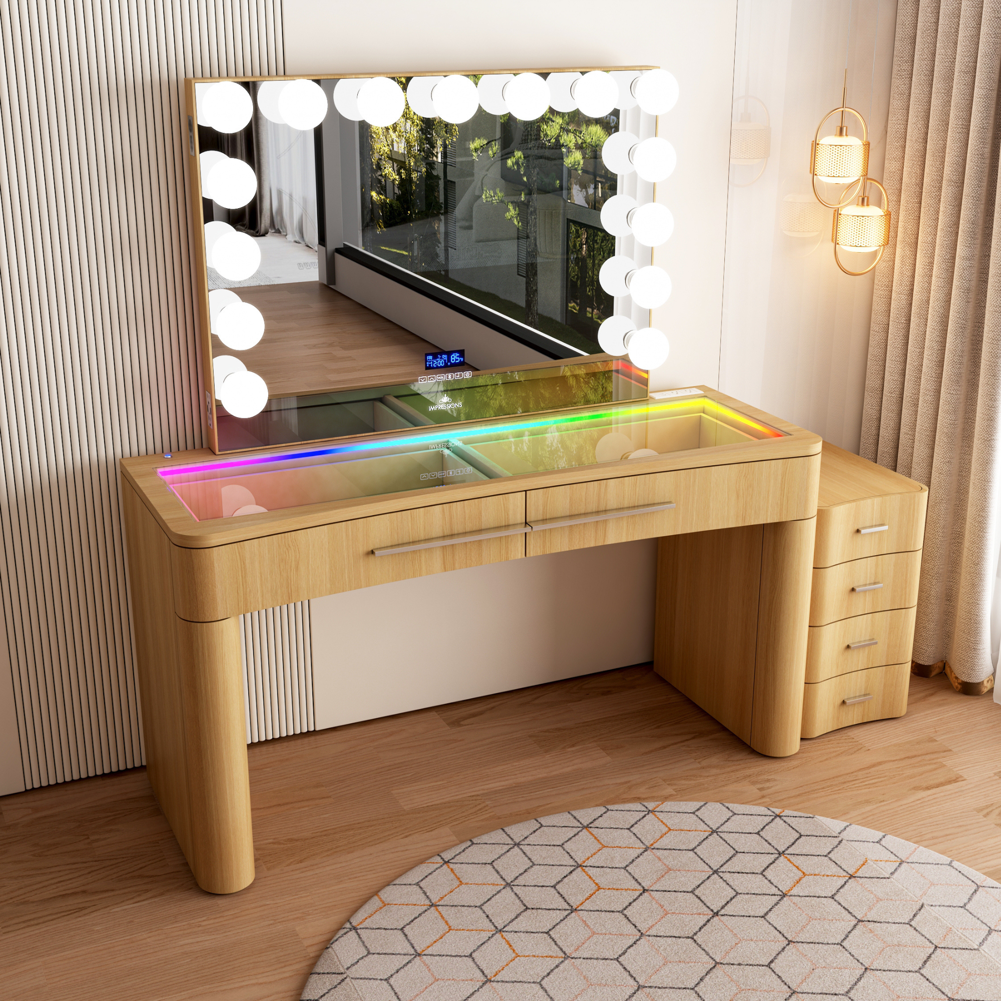 SlayStation Willow Premium Vanity Table w/ RGB Light + Vanity Mirror Bundle Impressions Vanity Co. SlayStation Willow Premium Vanity Table w/ RGB Light + Vanity Mirror Bundle Impressions Vanity Co.