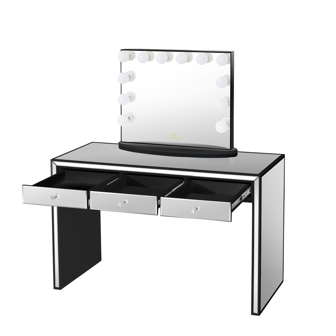 Leah Premium Mirrored Vanity Table Impressions Vanity Co