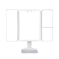 Flex Mini Trifold LED Makeup Mirror With Stand White Front