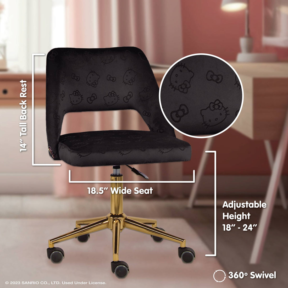 Hello Kitty® Vanity Swivel Chair • Impressions Vanity Co.