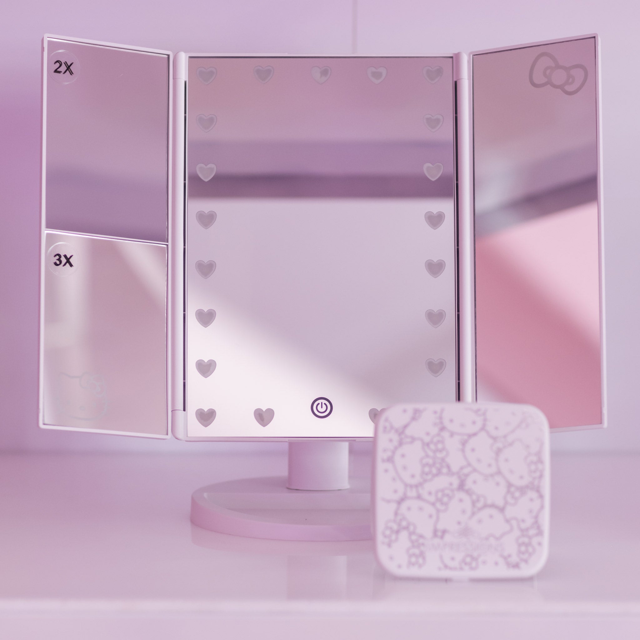 Impressions X Hello Kitty deals Tri Fold Led Makeup Mirror&Matching Compact Led Mirror