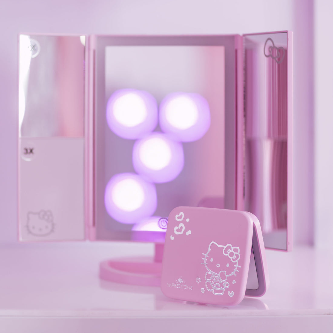 Hello Kitty Compact LED Makeup Mirror - Impressions Vanity