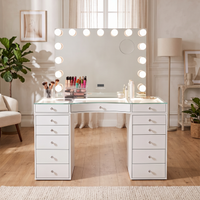 SlayStation® Concave Pro 2.0 Vanity Table w/ LED Light + Vanity Mirror Bundle