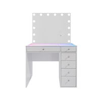 SlayStation®️ Lumina Mini 2.0 Vanity Table w/ RGB Light + Vanity Mirror Bundle