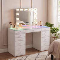 SlayStation® Lumina Plus 2.0 Vanity Table w/ RGB Light + Vanity Mirror Bundle