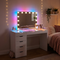 SlayStation® Kendall Vanity Table w/ RGB Light + Vanity Mirror Bundle