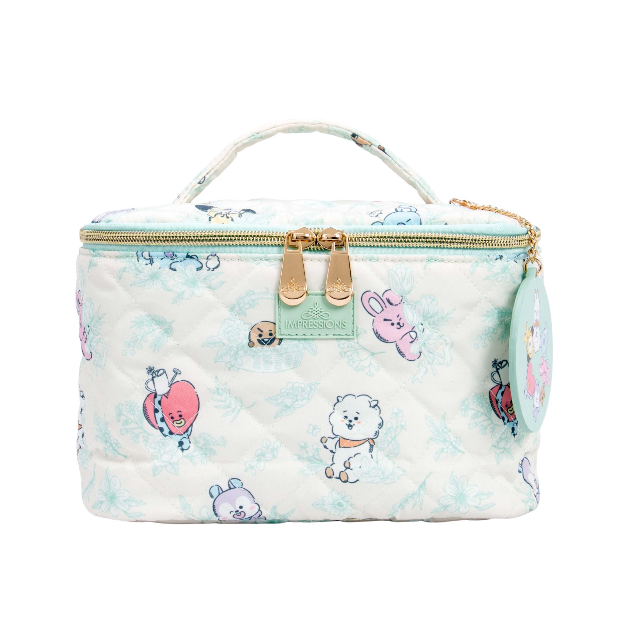 Impressions Vanity with BT21 Quilted Train Case w/ Mirror Keychain