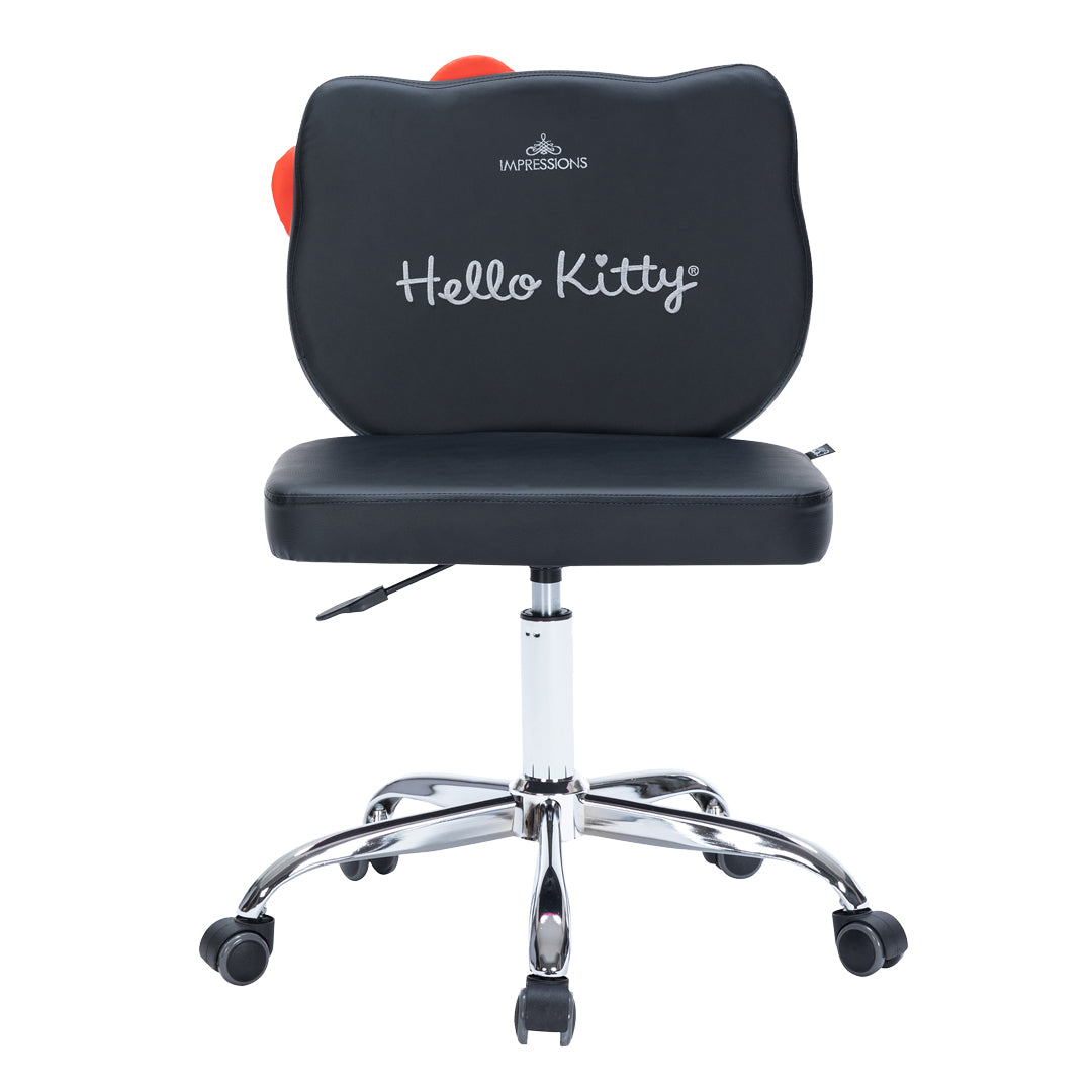 Hello Kitty® Faux Leather Swivel Vanity Chair Front Stitching