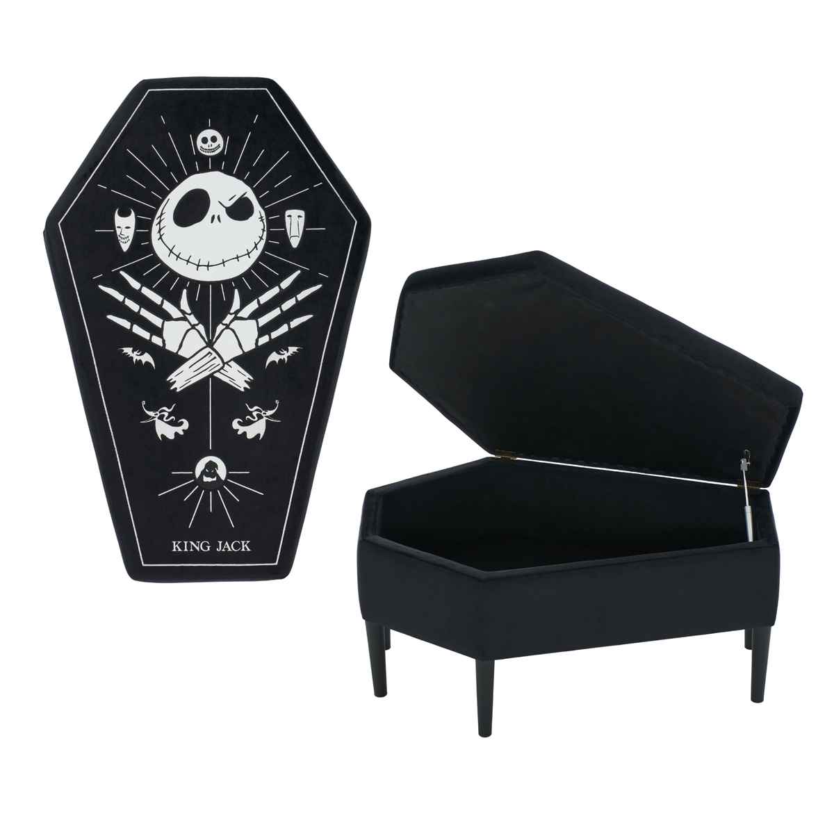 Jack Skellington Coffin Storage Bench