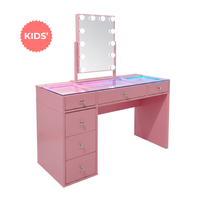 Kids' SlayStation Charlotte Vanity Table w/ RGB Light + Vanity Mirror Bundle