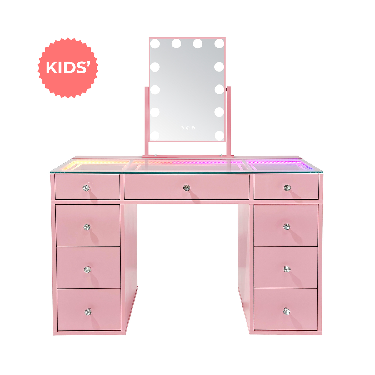 Kids' SlayStation Vanity Table w/ RGB Light + Vanity Mirror Bundle
