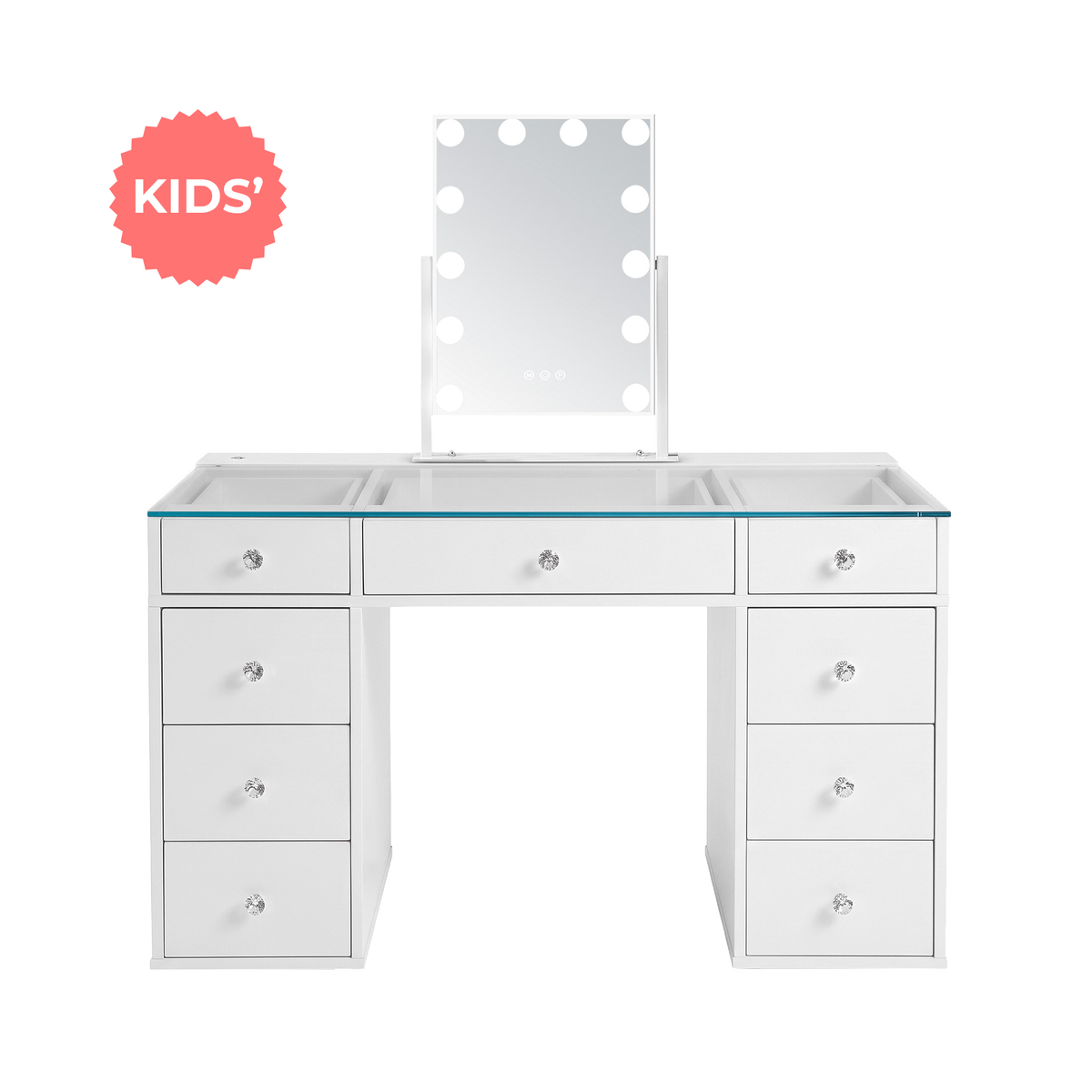 Kids' SlayStation Vanity Table w/ LED Light + Vanity Mirror Bundle