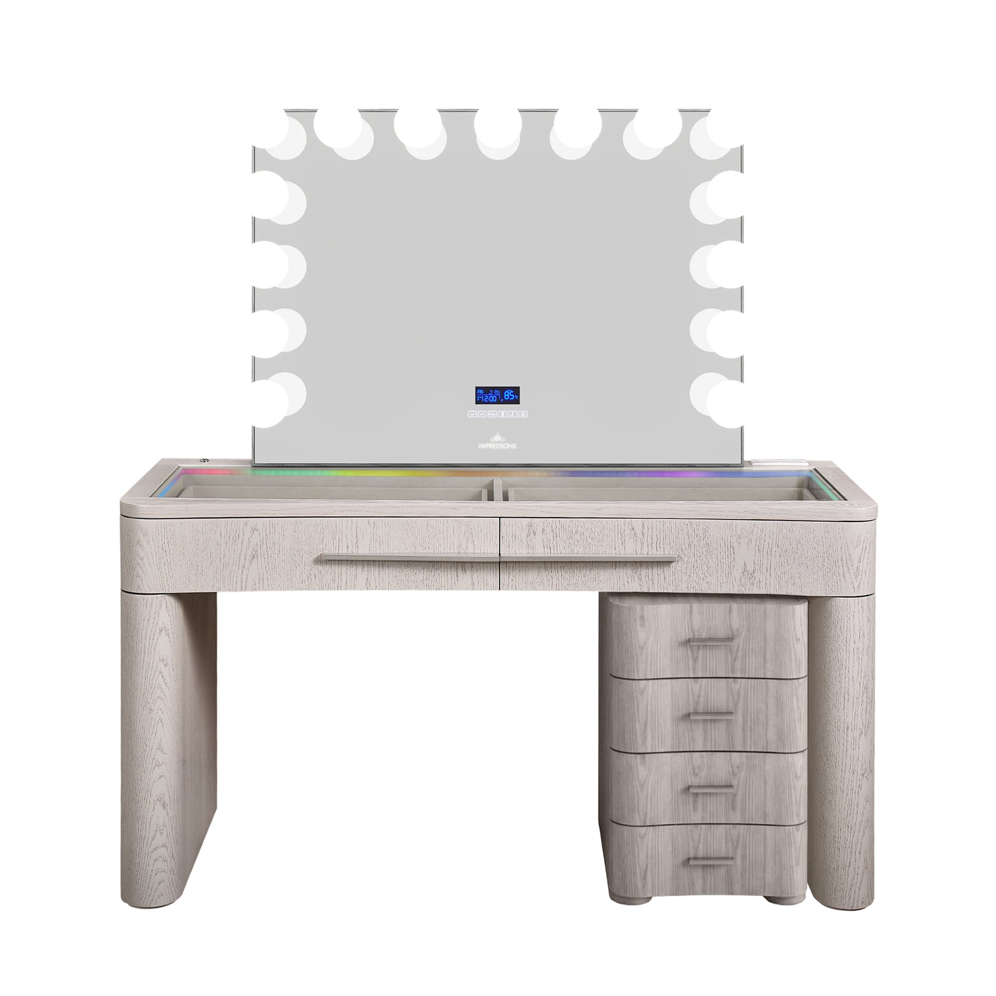 SlayStation® Willow Premium Vanity Table w/ RGB Light + Vanity Mirror Bundle
