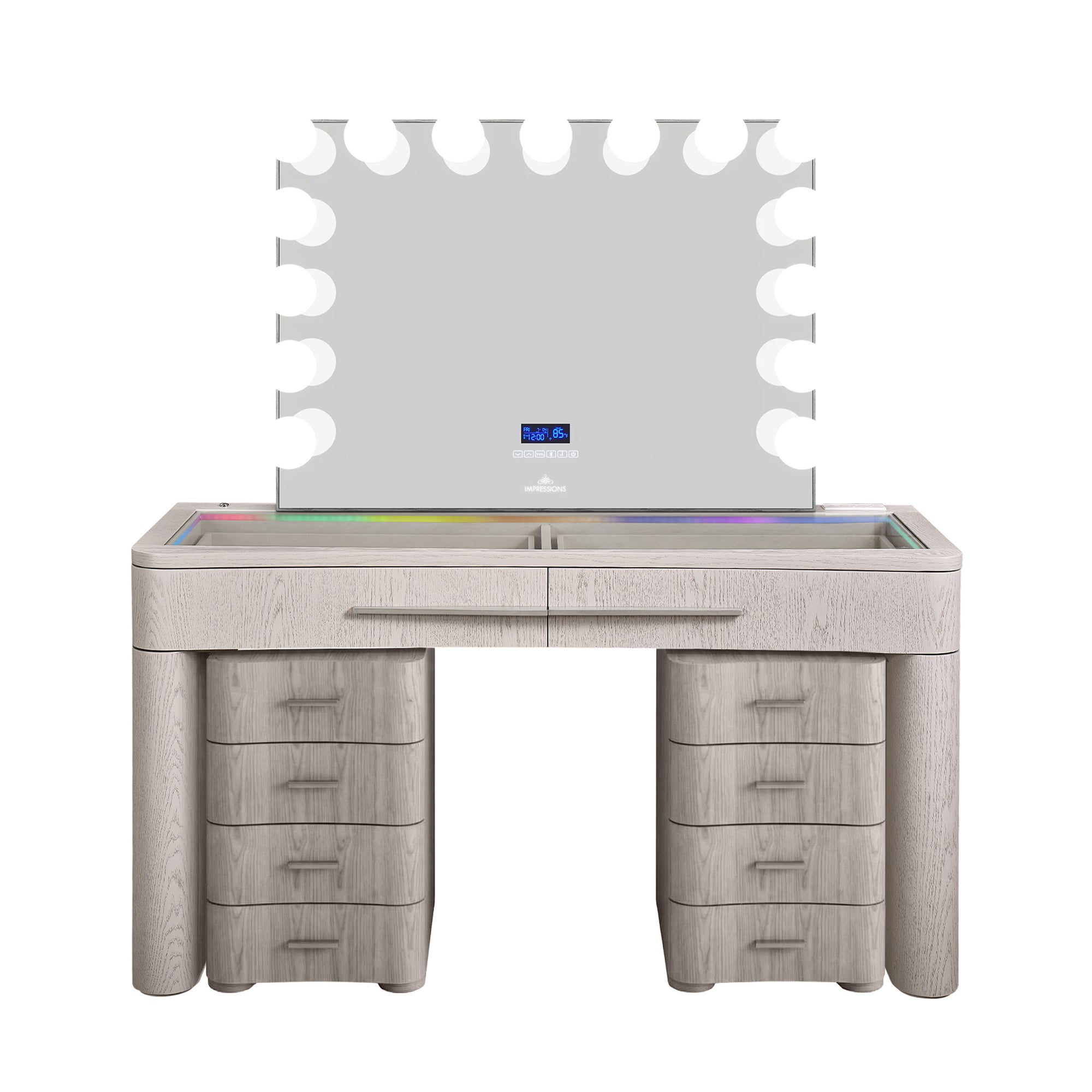 SlayStation® Willow Premium Vanity Table w/ RGB Light + Vanity Mirror Bundle