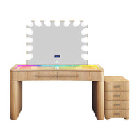 SlayStation® Willow Premium Vanity Table w/ RGB Light + Vanity Mirror Bundle