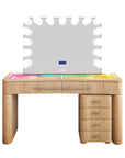 SlayStation® Willow Premium Vanity Table w/ RGB Light + Vanity Mirror Bundle
