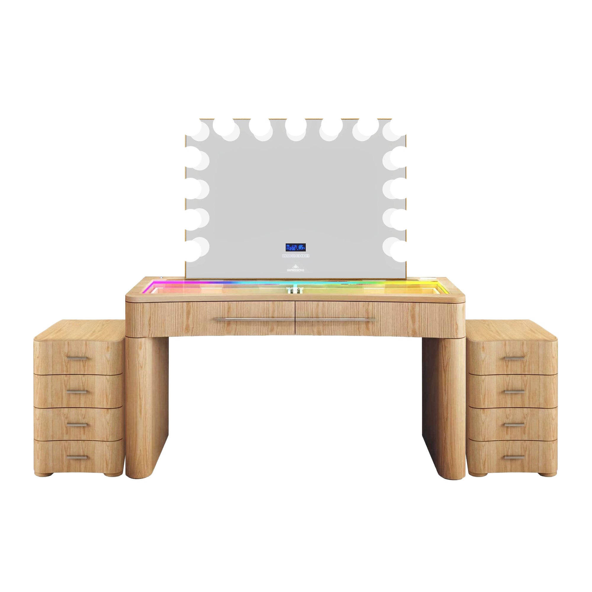 SlayStation® Willow Premium Vanity Table w/ RGB Light + Vanity Mirror Bundle