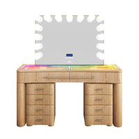 SlayStation® Willow Premium Vanity Table w/ RGB Light + Vanity Mirror Bundle