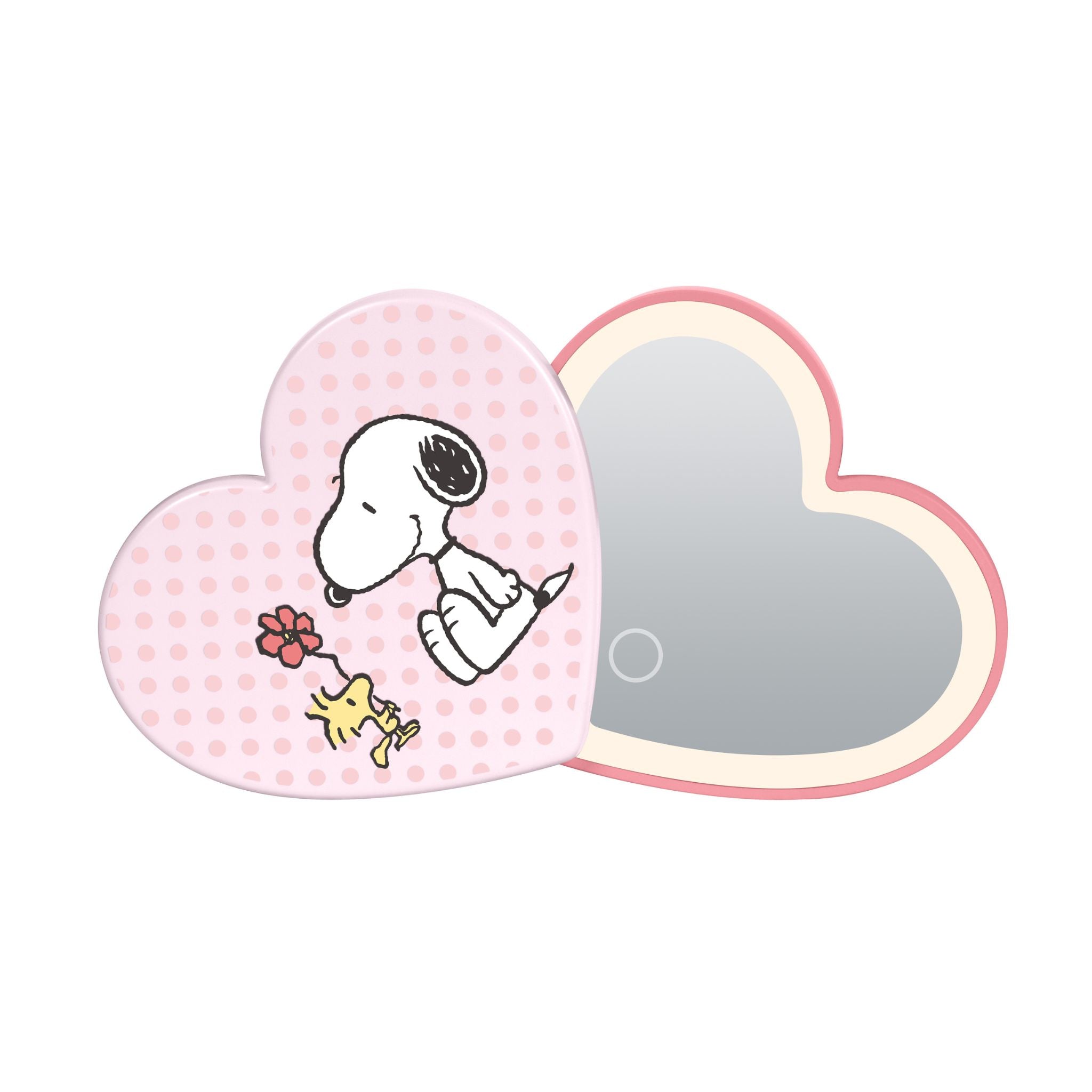 Peanuts™ Snoopy Swivel Heart Bow LED Compact Mirror • Impressions