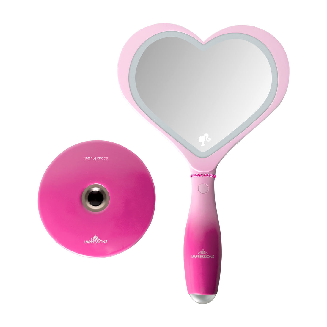 Barbie Handheld Heart Mirror-flatlay