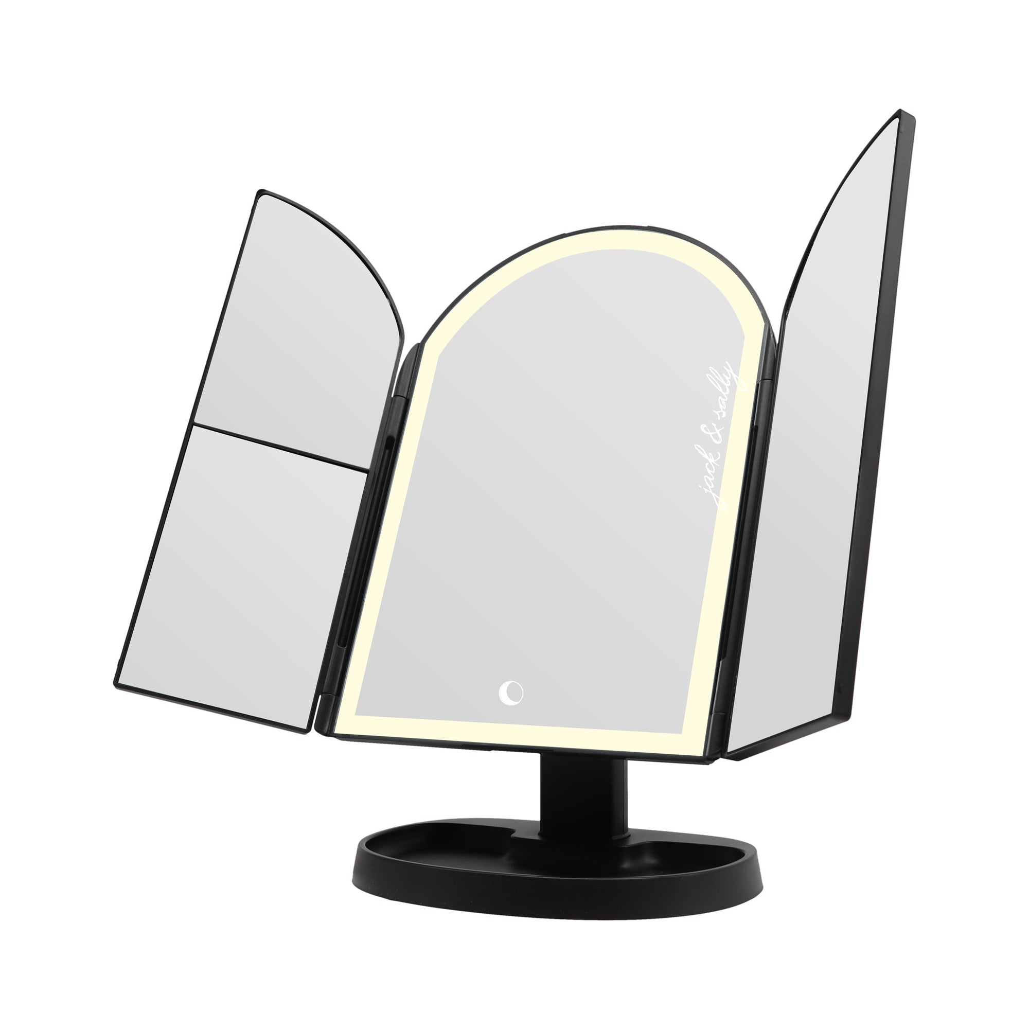 Jack Skellington & Sally Arch Trifold LED Makeup Mirror