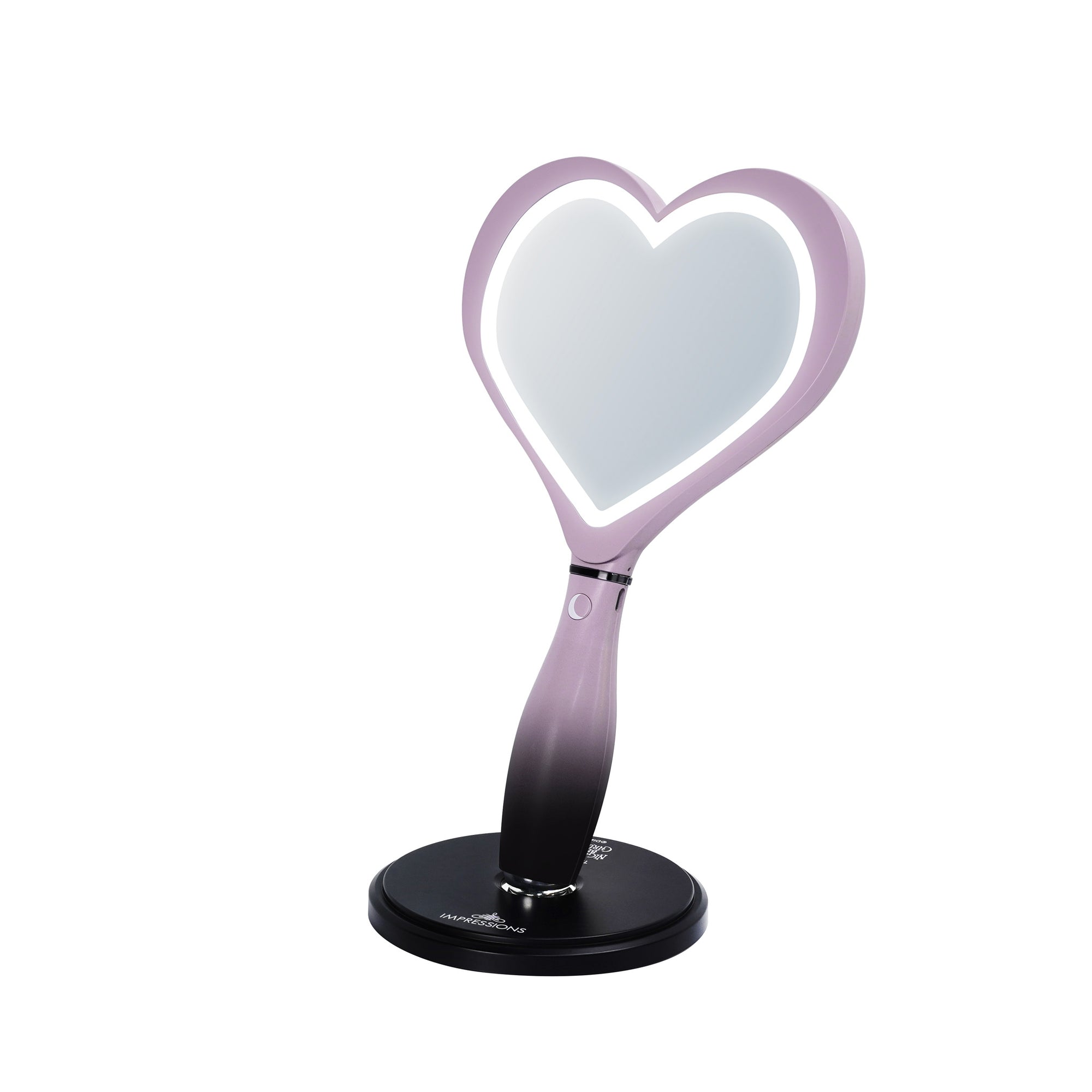 Jack Skellington &amp; Sally LED Heart Handheld Makeup Mirror with Standing Base