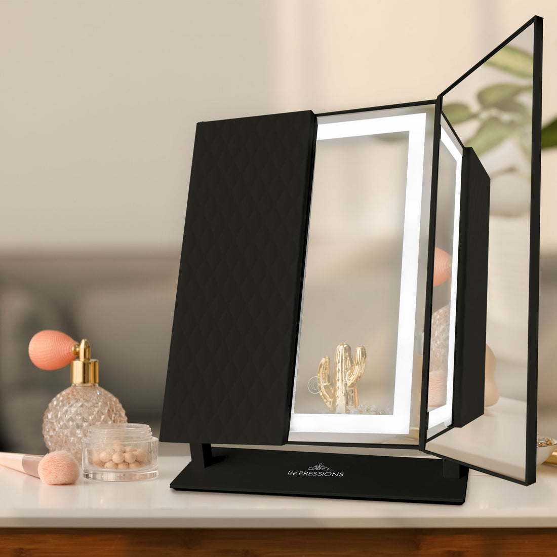 Luxury Trifold LED Tri-Tone Makeup Mirror