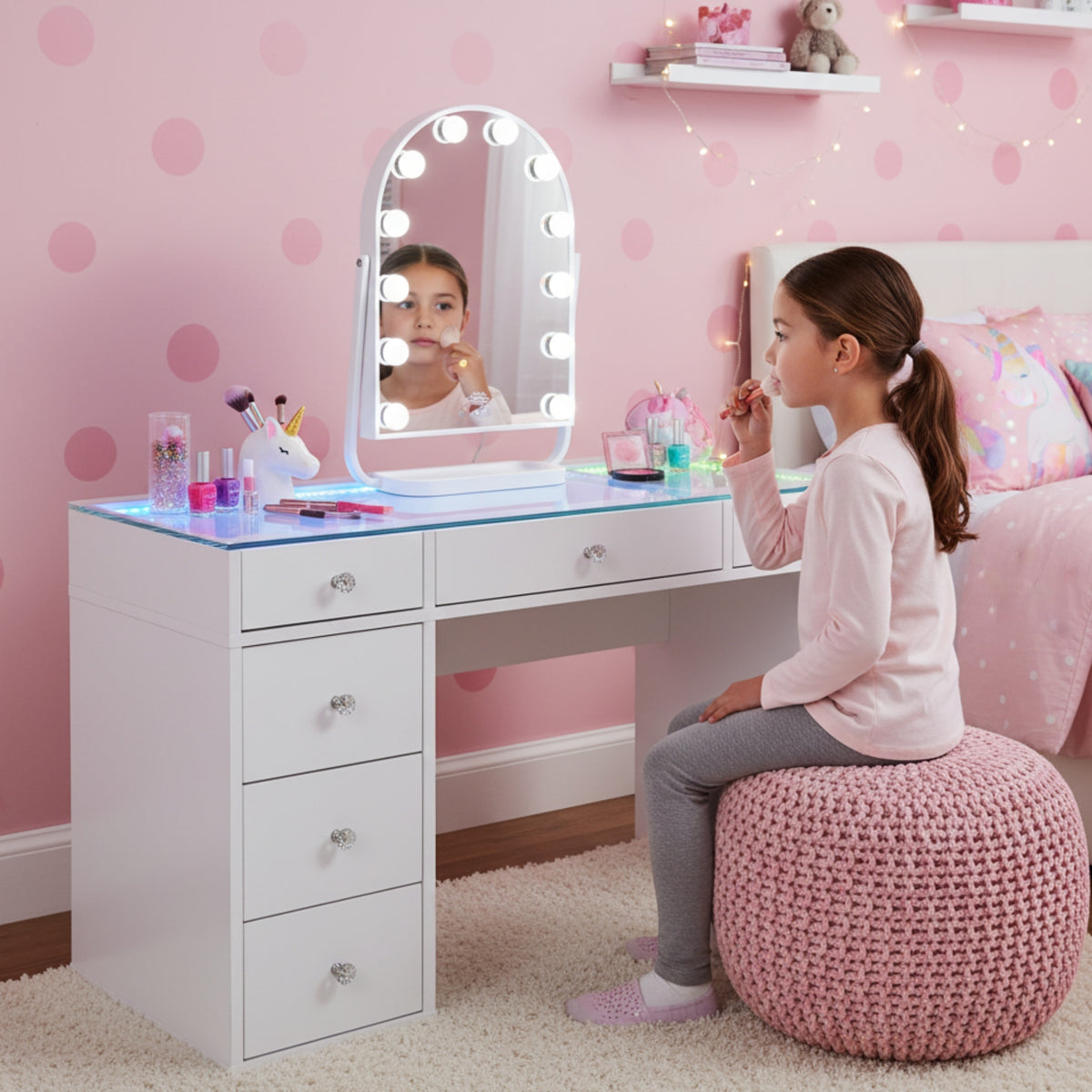 Kids' SlayStation® Charlotte Vanity Table w/ RGB Light – Impressions