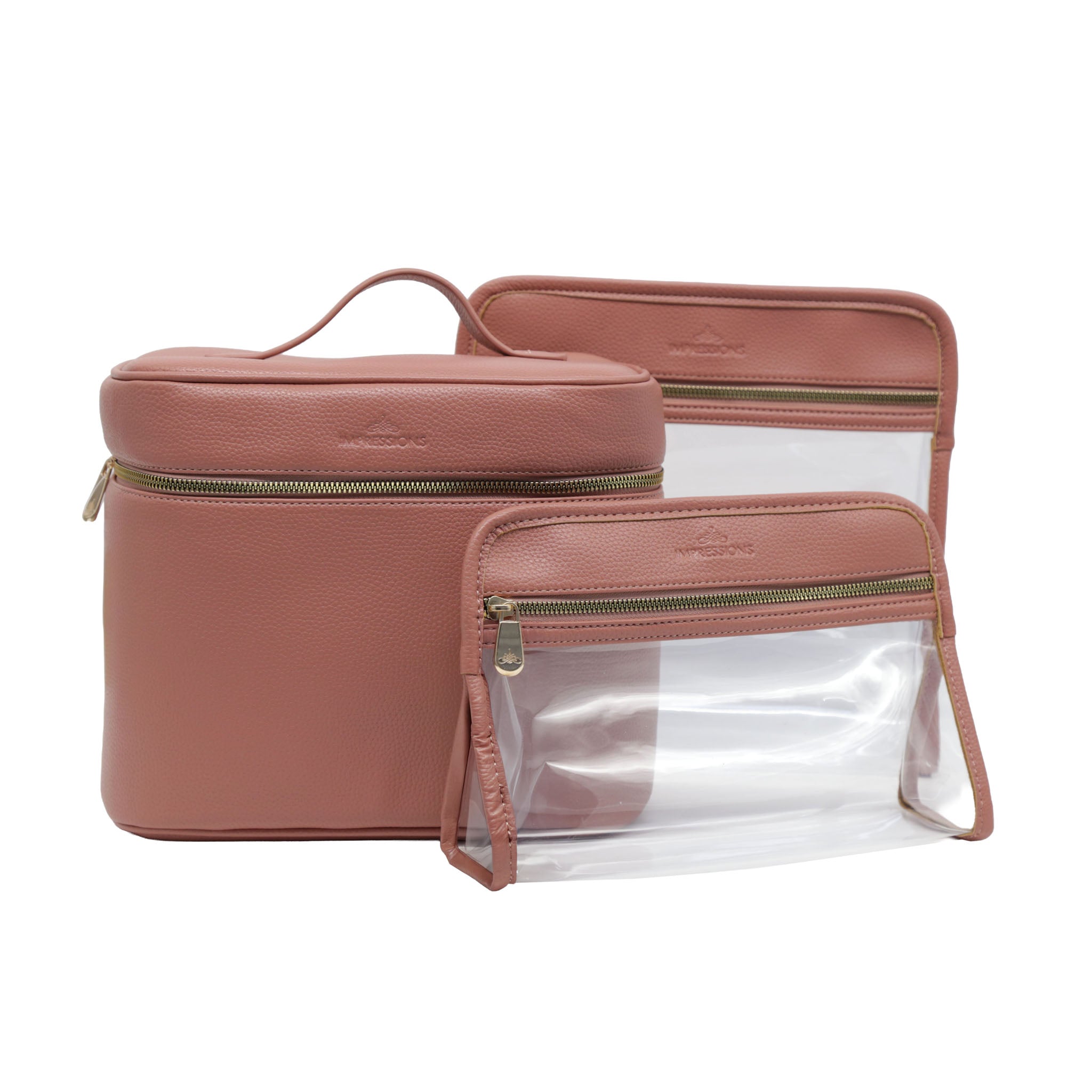 Seville 3-PC Travel Makeup Bag, Mauve