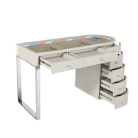 SlayStation® Skyra Faux Leather Premium Vanity Table w / RGB Light