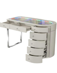 SlayStation® Skyra Faux Leather Premium Vanity Table w / RGB Light