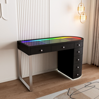 SlayStation® Skyra Faux Leather Premium Vanity Table w / RGB Light