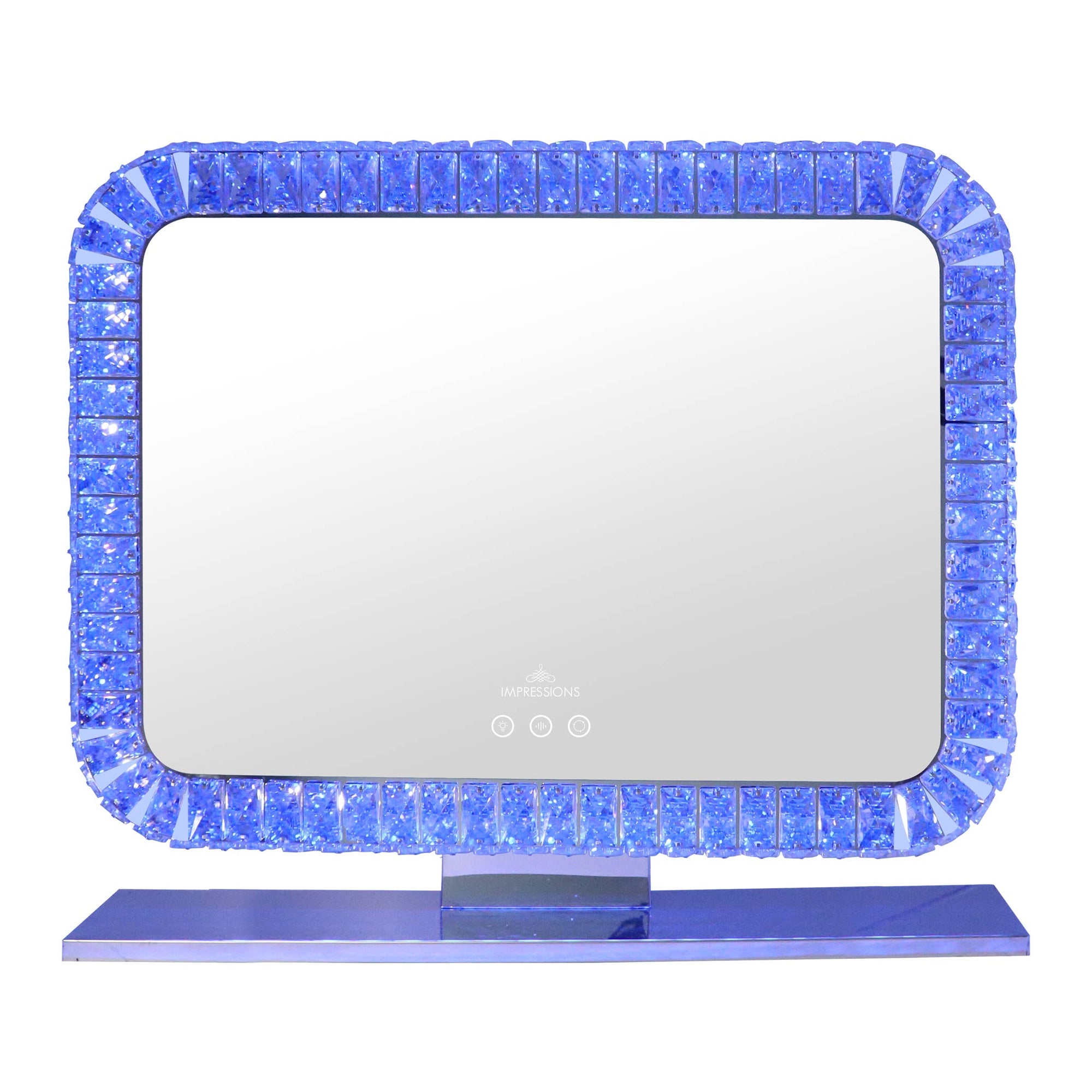 Bling Collection Landscape RGB Vanity Mirror Front Blue