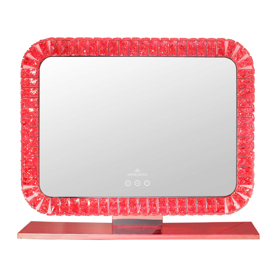 Bling Collection Landscape RGB Vanity Mirror Red