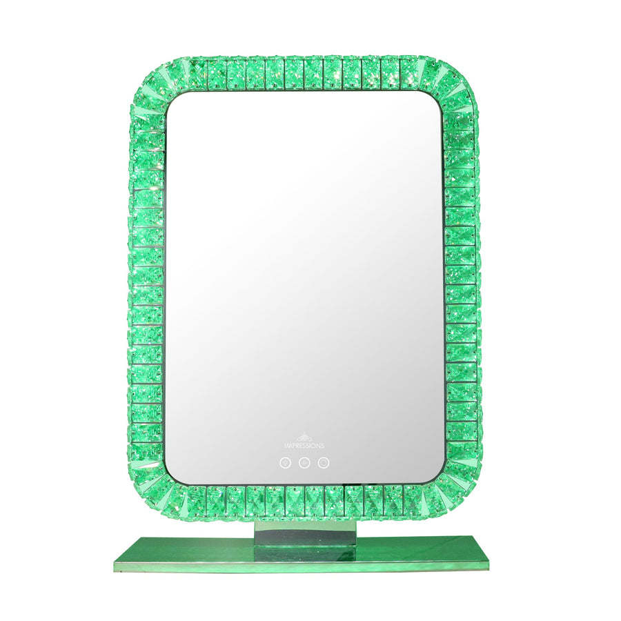 Bling Collection Portrait RGB Vanity Mirror- Green