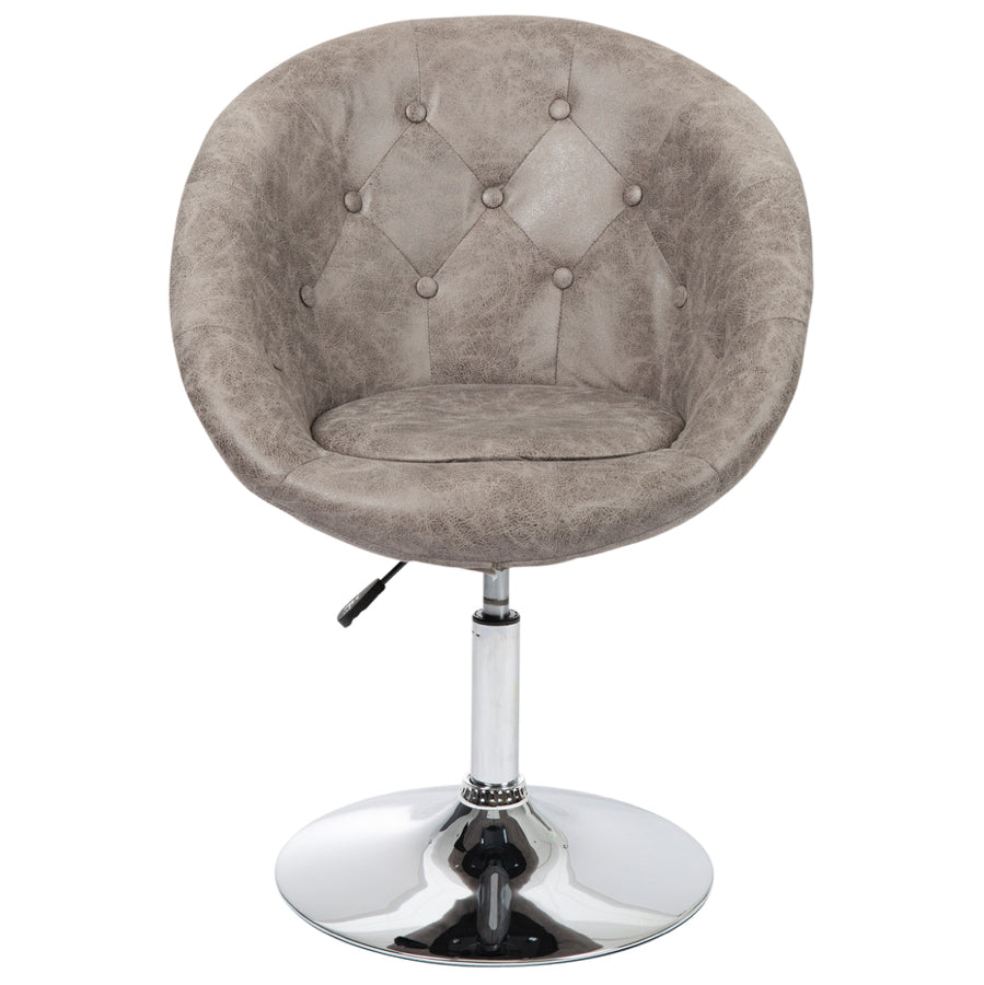 Impressions Vanity Antoinette Round Tufted Modern Makeup Vanity Chair,360  Degree Swivel (White) 