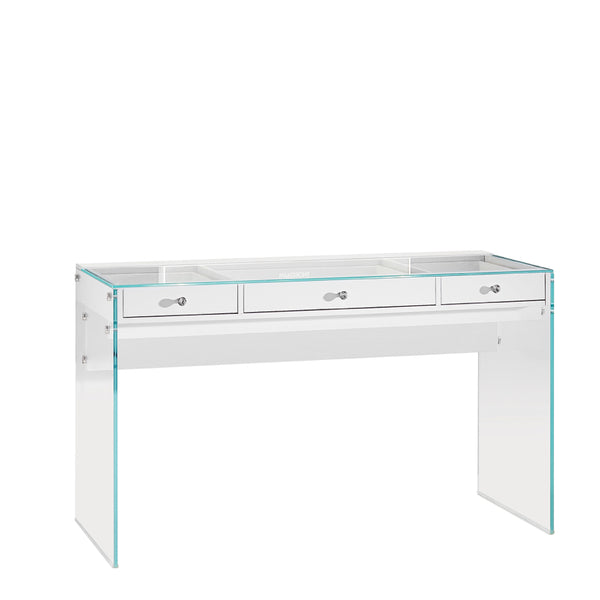 Clear top deals vanity desk