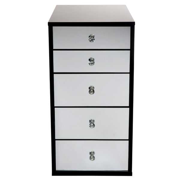 SlayStation 5-Drawers Vanity Storage with Crystal Lux Drawer Knobs, 2 Medium and 3 Large Drawers (Set of 2) Impressions Vanity · Company Color: White