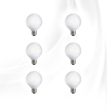 6-Pack Dimmable Frosted LED Globe Bulbs (4000K Bright White, 6W)