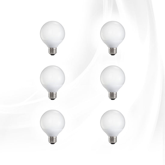 Impressions Vanity Co. Frosted LED Globe Bulbs, Dimmable (Bright White)