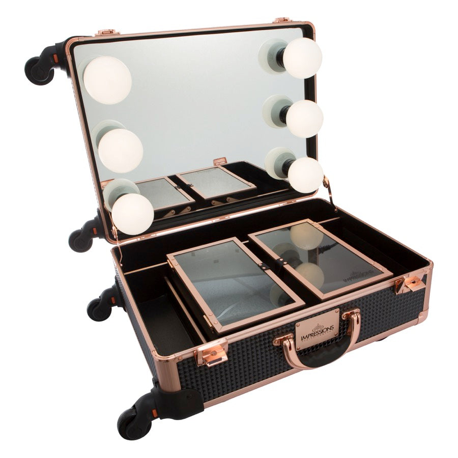 SlayCase® XL Vanity Travel Case in Black &amp; Rose Gold