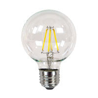 Clear LED Globe Bulbs, Dimmable (Cool White, 6W)
