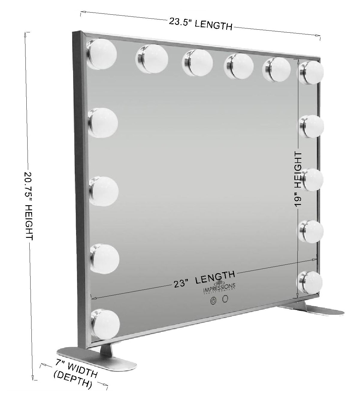 Hollywood Touch Duo-Tone Wide LED Makeup Mirror